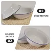 Dinnerware Sets Salad Mixing Bowls Dough Lard Basin Kitchen Rice Vegetable Soup Storage White Enamel Vintage Enameled