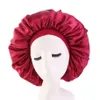 Mode brede band motorkap Satin Cheveux Nuit Women Chemo Cap Beauty Salon Cap Satin Bonnet Head Cover Hat2984