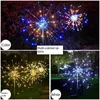 Andra evenemangsfestleveranser LED Solar Power Firework Lights Garden Decoration Fairy Waterproof Outdoor Dandelion Lawn Lamp för Patio Decor 230901