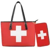 Abendtaschen, Motiv: Schweiz, Länderflagge, Damen, großes Fassungsvermögen, doppelte leichte Handtasche, weich, klassische Umhängetasche, individuelles Bild