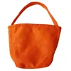 Halloween Pumpkin Bag Candy Bag Handhållen tredimensionell icke-vävd Green Leaf Smiley Face Costume Props Bag BH8615