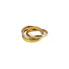 três anéis de banda de círculo anel de titânio aço masculino feminino letras ouro rosa prata preto designer luxo presente namorada jóias de casamento não desbota