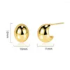 Stud Earrings 1 Pair Electroplating Geometric Shiny Piercing Dress Up Simple Mini Plated Women Jewelry Accessory