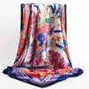 Pendant Scarves Fashion Shawl Scarves For Women Floral Print Satin Silk Hijab Scarf Female 90x90cm Square Kerchief Shawl Head Scarfs For Ladies x0904