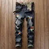 Männer Jeans Marke Denim Designer Loch Hohe Qualität Zerrissene Für Männer Größe 28-42 2021 Herbst Winter Plus Samt HIPHOP Punk Stree2256