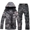 Autres articles de sport -30 Camouflage Vêtements de neige pour hommes Ensembles de combinaison de ski Costume de snowboard 10k imperméable plus épais vêtements de glace chauds vestes et pantalons 230904