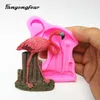 Moldes de cozimento Flamingo Silicone Mold Fondant Bolo Resina Gesso Chocolate Vela Doces