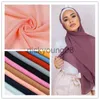 Hängande halsdukar flerfärgade mjuka kvinnor vanligt bubbla chiffong halsduk hijab wrap femme foulard sjalar pannband muslimska hijabs halsdukar x0904