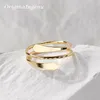 Alianças de casamento 14K Cincin Manset Gelas Dipalu Berisi Emas Cincin Gelang Buatan Tangan Cincin Perhiasan Minimalis Cincin Boho Perhiasan Tahan Noda Halus 230904