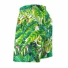 Herren-Shorts, Bananenblätter, bedrucktes Brett, tropische Palme, Sportbekleidung, Strand, kurze Hosen, bequeme Retro-Badehose in Übergröße
