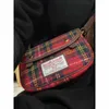 Evening Bags Woolen Plaid Bag Small Side British Crossbody Shoulder Saddle Bag 230828