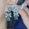 Boucles d'oreilles pendantes pour femmes, plaqué or véritable 18 carats, nœud à pampilles en cristal, 2023