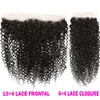 Perucas de renda 4x4 13x4 Transparente HD Lace Frontal Encerramento Onda de Água Kinky Curly Fechamento de Renda Apenas 100% Remy Cabelo Humano pré-arrancado 230901