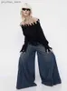 Dżinsy damskie Reddachic Korean Stylish Woman Worbgy Dżinsy Rozlewane nogę luźne vintage słonia bodźce bootcut niebieskie spodnie wysokie talia spodni Q230904