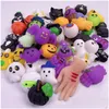 Blind Box Radom Pumpkin Bat Spider Halloween Mochi Squishy Toy tema Mini Squishies Party Kawaii Söta semestergåvor Drop Delivery Dhyq0