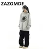 Felpe da uomo ZAZOMDE Autunno New Harajuku Streetwear Hip Hop Felpa con cappuccio Manica lunga Top Patchwork Loose Spider Felpe con cappuccio Uomo LST230902