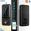 Zamki drzwi Tuya Wi -Fi aplikacja elektroniczna bezkluczowa inteligentna blokada drzwi odcisków palców cyfrowe hasło automatyczne deadbolt ttlock Bluetooth blokada do domu HKD230903