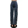 Damesjeans 2023 Zomer Spicy Girls Street Fashion INS Network Rood Same Multi Pocket Werkkleding Rechte pijpen