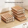 Storage Bottles Egg Box 2-tier Drawer Organizer Capacity Double Layer Container With Timer Scale Space-saving