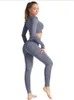 Leggings et pantalons taille haute sans couture, ensemble de Yoga, Fitness, vêtements de gymnastique pour femmes, automne et hiver 2023