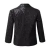 Jackets Kids Boys Fashion Shiny Sequins Lapel Suit One Button Jacket Coat Blazer Tuxedo for Wedding Birthday Party Stage Performance 230904