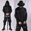 メンズパーカースウェットシャツguochaoダークニンジャ服マルチポケット機能パーカーメンズルーズジッパージャケット戦術パーカー230904