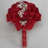 Rotes Seidenband, Schmetterling, Hochzeit, Brautsträuße, künstliche Blumen, Perlen, Strasssteine, süße 15 Quinceanera-Sträuße W2216-A2618