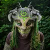 Masques de fête Halloween Masque d'horreur 3D Réalité Pleine tête Forêt Sage Cosplay Elf Elder Scary Mascarade Fun Prop 230901