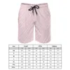 Pantaloncini da uomo Linee nordiche Bordo rosa Stampa natalizia Hawaii Beach Modello da uomo Running Surf Comodo costume da bagno regalo