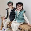 Jackor 2023 Autumn Winter Hooded Down Vest Coats Baby Thick Warm Weistcoat barn Ytterkläder Barn Klädpojkar flickor