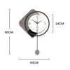 Väggklockor Creative Geometric Figure Automatic Swing Decorative Clock Minimalist Living Room Silent Secunder Quartz Watch