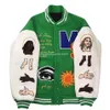 giacca varsity giacca in pelle floccata uomo giacche ricamate unisex moda oversize hip hop college manica in pelle da baseball Loo269b