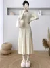 Lässige Kleider Herumn Winter Frauen solide runde Kragen Strickpullover Kleid Langarm Faltenboden französische Mode Vintage Vielseitig vielseitig