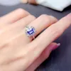 Anelli a grappolo Anello con tanzanite naturale da 0,8 ct per fidanzamento 5 mm 7 mm Argento VVS grado 925 con placcatura in oro 18 carati