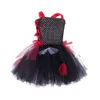 Cosplay Scary Zombie Kids Halloween Costume Set Black Red Girls Tutu Dress Halloween Children Clothing Tulle Dresses 230901