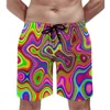 Men's Shorts Flower Art Gym Summer Modern Abstract Print Retro Board Short Pants Male Sports Surf Comfortable Custom Beach Trunks