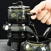 Xícaras de chá 8 pcs Conjuntos semi -automáticos de cálice chinês de argila roxa o kung fu bule 230901