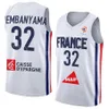 인쇄 농구 2023 월드컵 프랑스 77 Damien Inglis Jersey 12 Nando de Colo 00 Sylvain Francisco Mathias Lessort Victor Wembanyama Evan Fournier Nicolas Batum