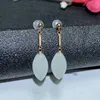 Boucles d'oreilles SHILOVEM 18k or jaune naturel blanc jaspe classique bijoux fins femmes mariage en gros cadeau Myme0815992hby