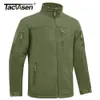 Jaquetas masculinas TACVASEN Inverno Tactical Fleece Jacket Mens Zipper Bolsos Jaqueta Térmica Quente Segurança Full Zip Pesca Trabalho Casacos Outwear Tops 230901