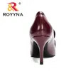 Dress Shoes Royyna Designers Originele topkwaliteit vrouwelijke pumps puntige teen dunne hakken schoen mooie lederen bruiloft feminimo 230901