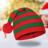 Berets Cycling Santa Hat Cozy Winter Knitted Striped Print Plush Ball Unisex Ear Protection Christmas Cap For Resistance
