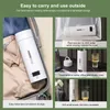 Water Bottles 500ml Electric Heating Cup Leakproof 110V 300W Smart Boiling Kettle Portable Kettles US Plug for Office Travel 230901