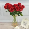 Decorative Flowers 50cm Black Red Artificial Rose Bunch Wedding Home Party Birthday El Coffee Shop Decoration Fake Scene Layout