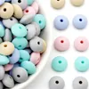 Teethers Toys CuteIdea 20Pcs Silicone Beads 12MM Lentil DIY Baby Pacifier Chain Pendant A Free Chewable Colorful Teether 230901