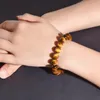 Link Bracelets 5A Natural Yellow Tiger Eye Stone Beads Bracelet Man Women Green Blue Red Accessories Jewelry Yoga Meditation Bangle