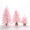 Christmas Decorations 30/45/60cm Pink Christmas Tree With Snow Sisal Silk Cedar Decoration Simulation Christmas Tree for Room Decor Ornament 230904