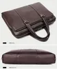 Briefcases Luxury Genuine Leather Briefcase Men Business Bag Laptop 15.6inch Office Document Case Male Portfolio Black M270