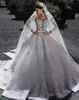 2023 Plus Size Wedding Dresses Beading Bridal Gowns Long Sleeve Crystal Lace Appliqued Sequined Vestidos De Novia Arabic Aso Ebi Beaded Custom Made Wear 328 328