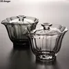 Te Cups High End Baicai Glass Gaiwan Cup med filter Scald Proof Hand Holding TEAPOT Quality kinesiska Kung Fu Set 230901